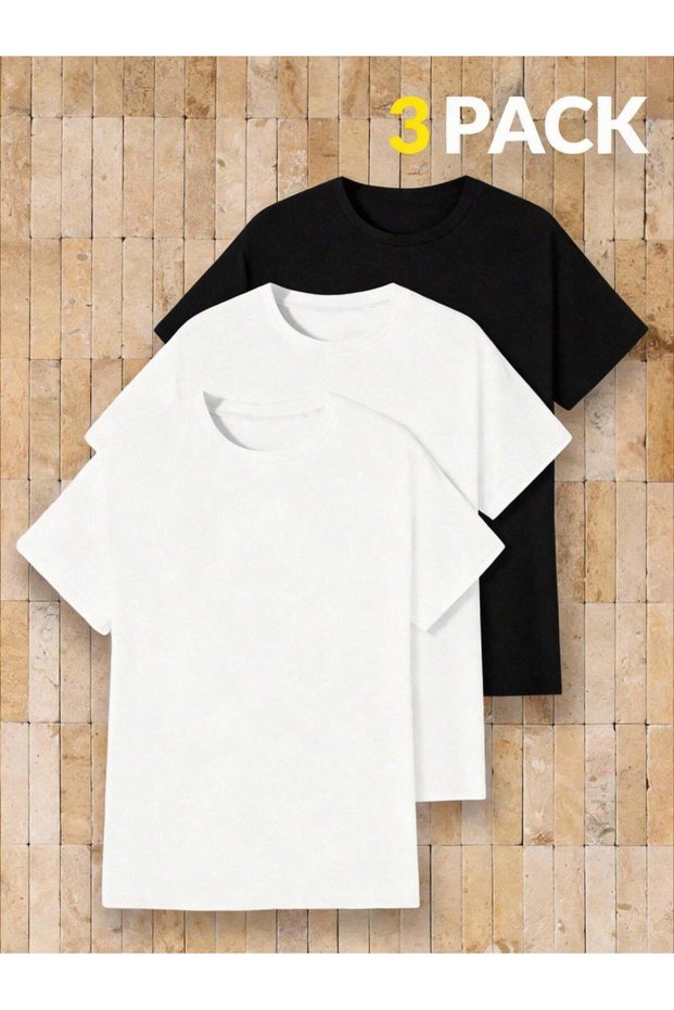 Men's Oversized Crew Neck T-Shirt 100% Cotton Basic Plain Unisex T-Shirt