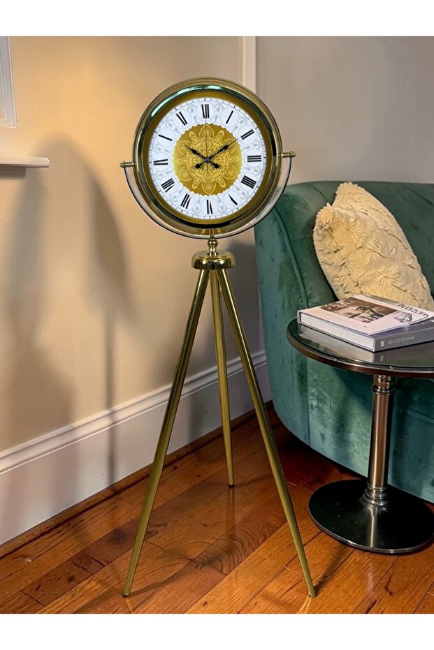 Ottoman Motif Tripod Stand Clock Rvryt-Rs345