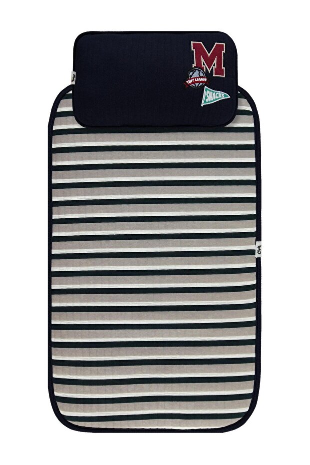 Square Line Printed Bottom Opening - Beige