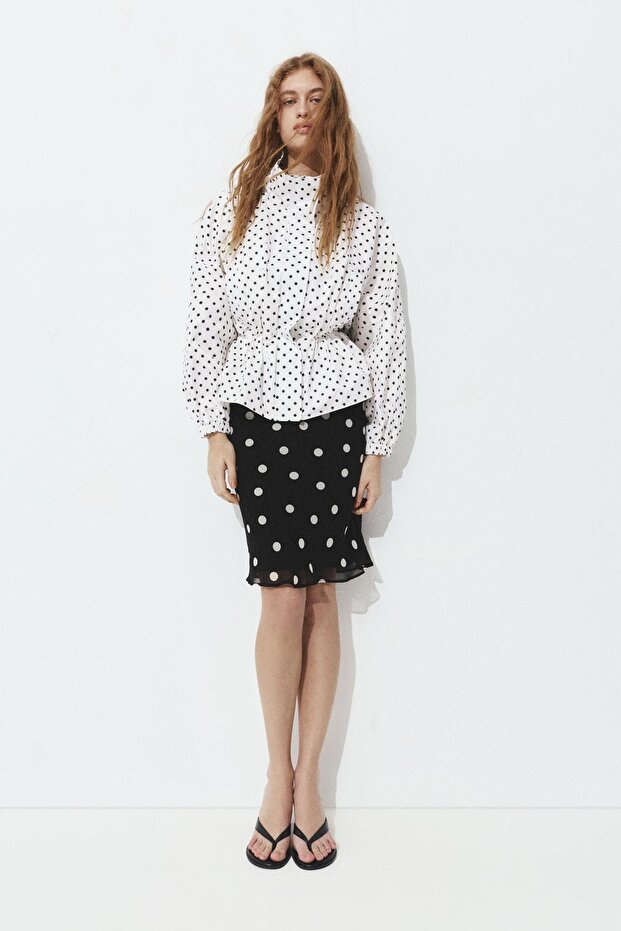 Dik yaka puantiyeli ceket - 4