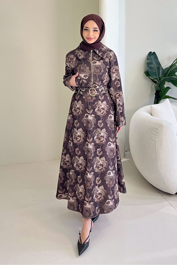 Luce Batik Pattern Skirt Set - Brown