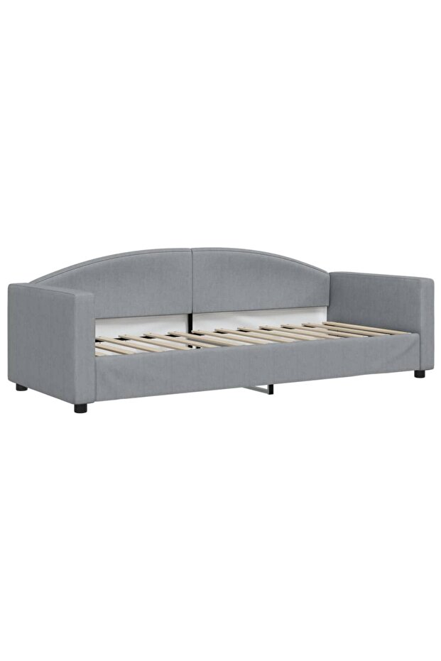 Bed frame, light grey, 80x200 cm, textile - 2