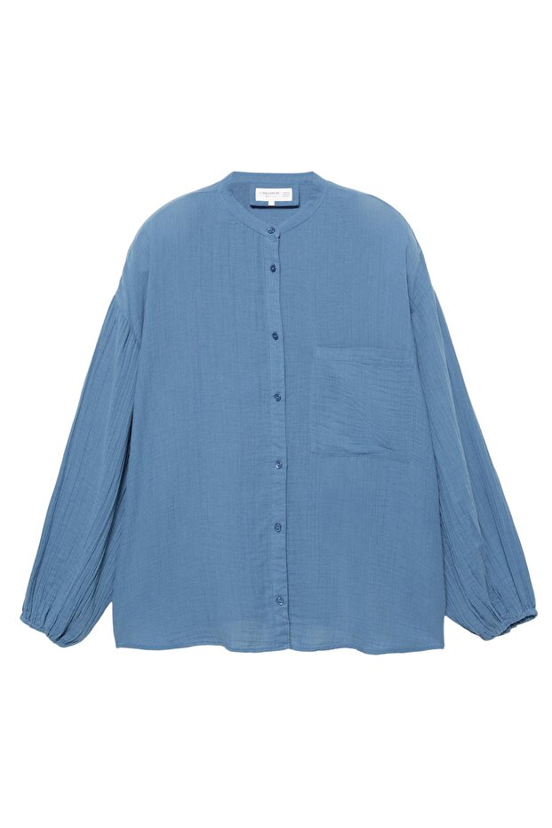 Hakim yaka Şile bezi gömlek - 3