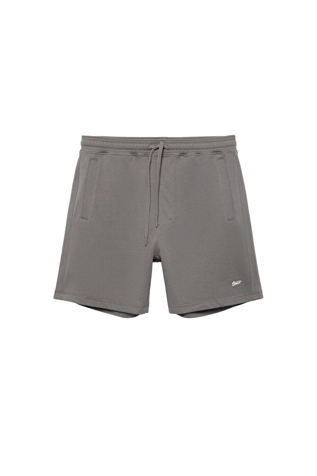 Logolu jogger bermuda şort - 3