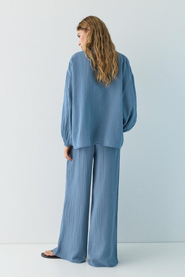 Hakim yaka Şile bezi gömlek - 4