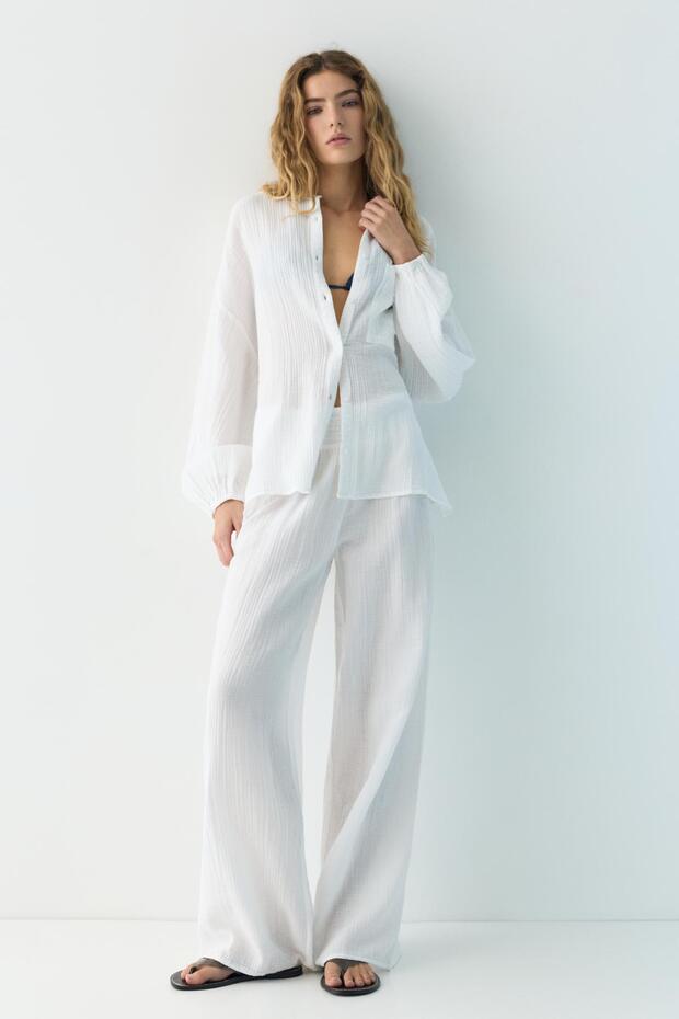 Hakim yaka Şile bezi gömlek - 2