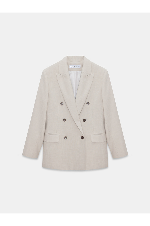 60792 Blazer Ceket-Bej - 6