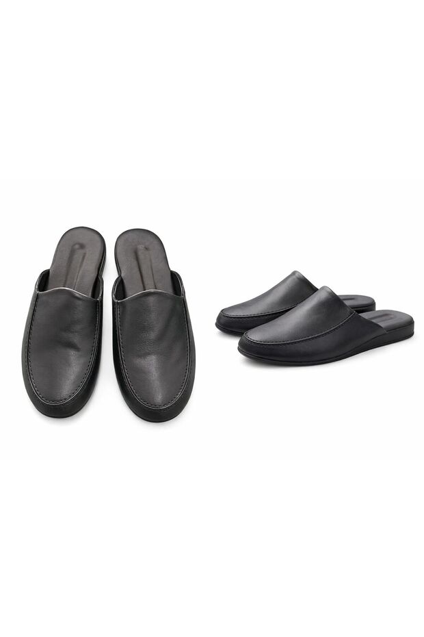 New Style Simple and Stylish Black Men's Guest House Dowry and Groom Slippers