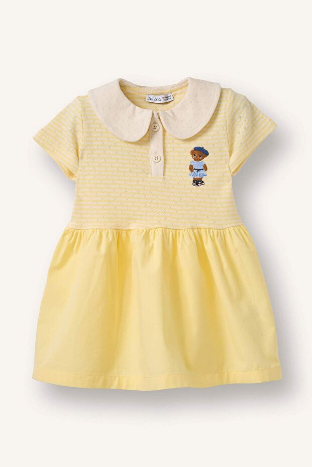 100% Cotton Teddy Bear Dress for Baby Girl H3252A526Sm