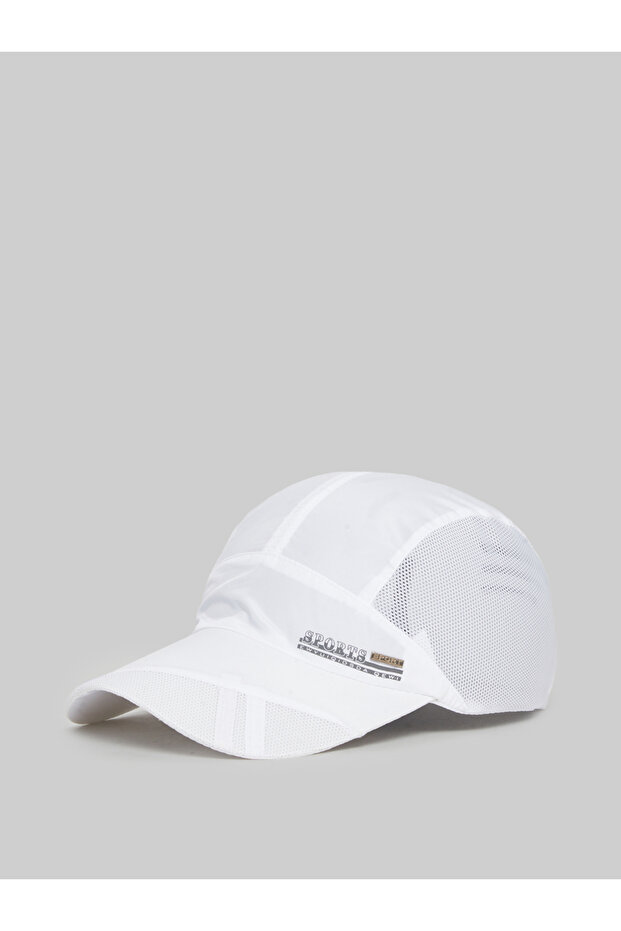 White Metal Badge Detail Baseball Cap