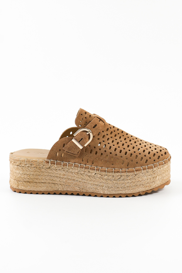 Genuine Suede Leather Camel Women's Sabo - Rgn297