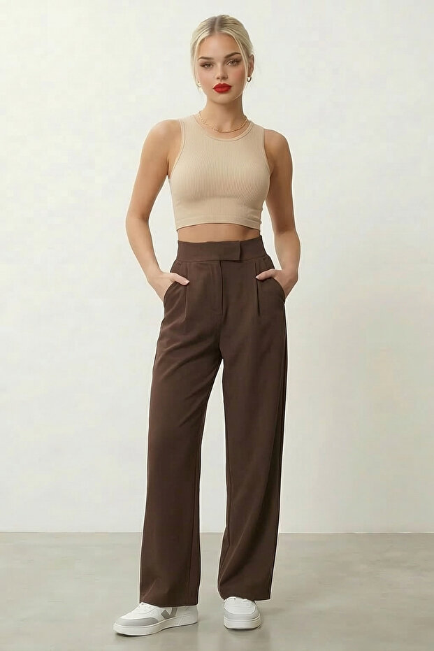 Women's Velcro Closure Stretchy Palazzo Pants