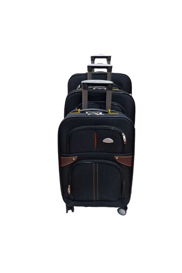 Set 3 valize textil negru