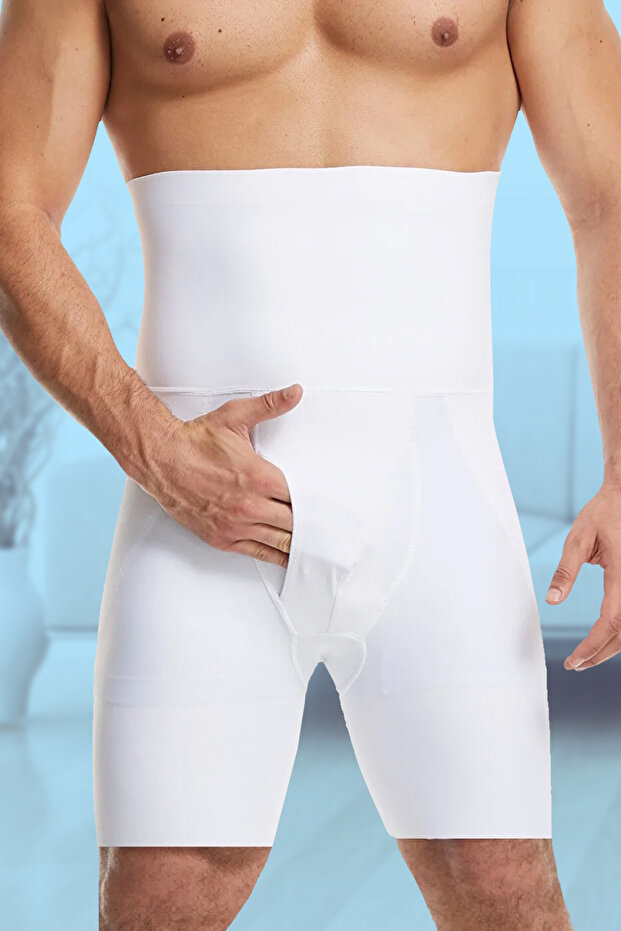 Men's High Waist Shaping / Sculpting Double Boxer Corset Belly Hiding Tightening Slim Fit Underwear 2012