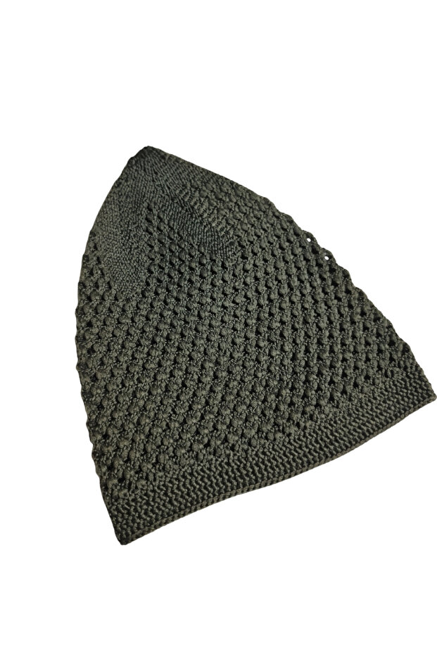 Hand Knitted Motif Prayer Cap, High Quality, Cotton Pieces