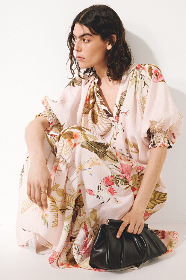 Kuşaklı Midi Elbise - 5