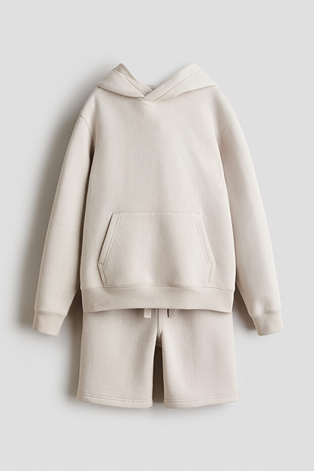 2 Parçalı Kapüşonlu Üst ve Sweatshirt Şort Set - 1