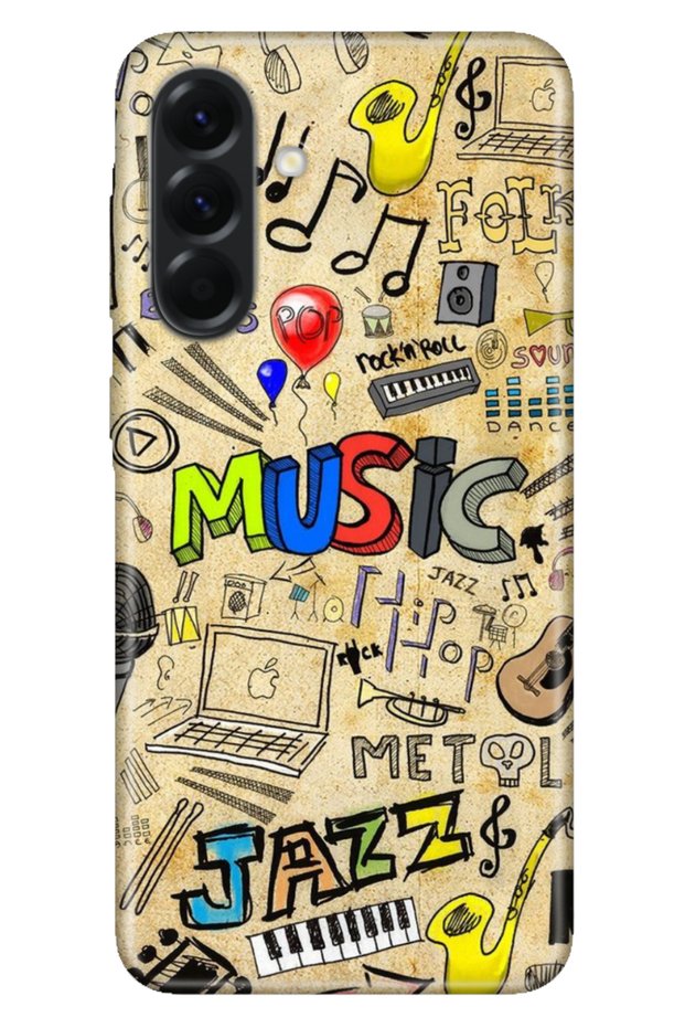 Galaxy A57 (Sm-A576B) Compatible Case Decorative Silicone Printed Cover 80's Music