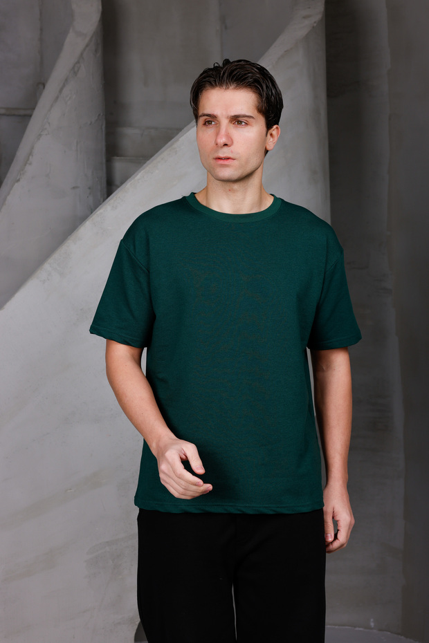 Tricou pentru bărbați Basic Oversize Crew Neck 2 Two Yarn Compact - 3