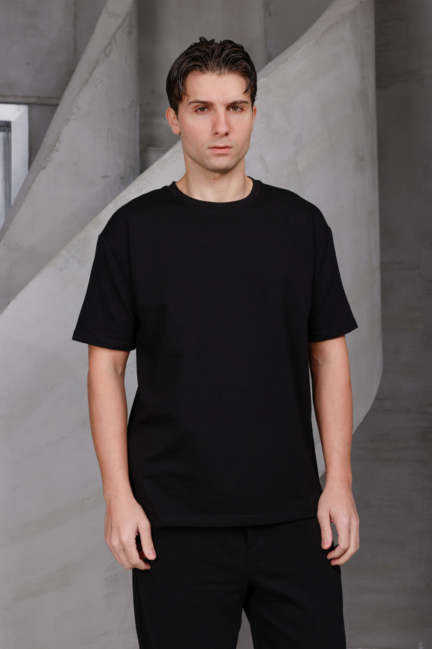 Men's Basic Oversized Crew Neck 2 Two Thread Ko Compact -Shirt - 7