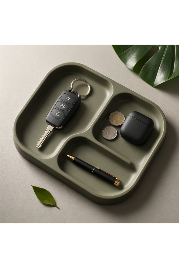 Tabletop Organizer Tray – Key, Watch, and Accessory Organizer Multi-Compartment Decorative Tray
