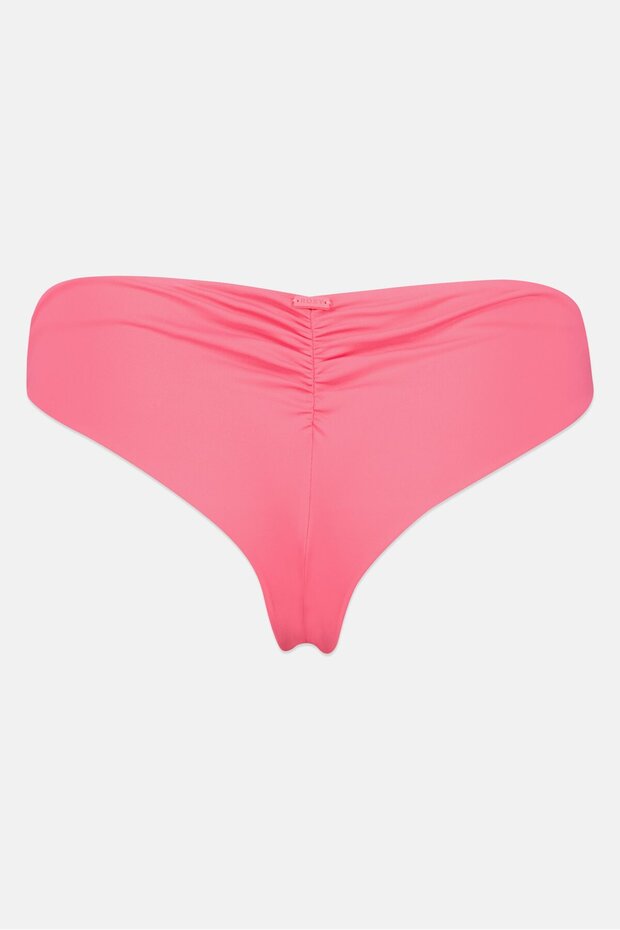 Women Solid Bikini Bottom, Pink - 3