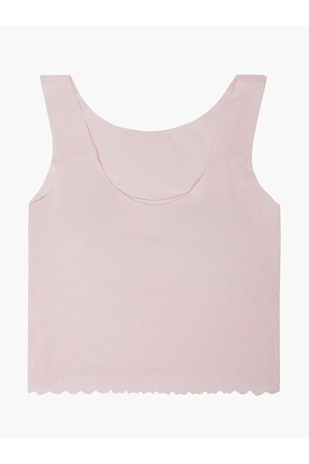 Teen Girls Scalloped Hem Vest with Light Padding