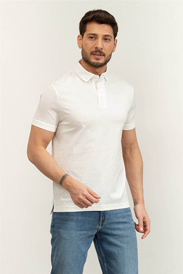 Hidden Placket Detail Reg Polo Erkek Polo Yaka T-Shirt - 2