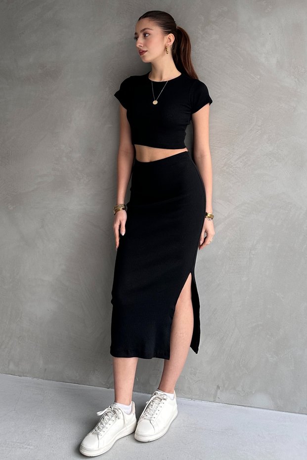 Women's Cycling Suit with Slit Skirt