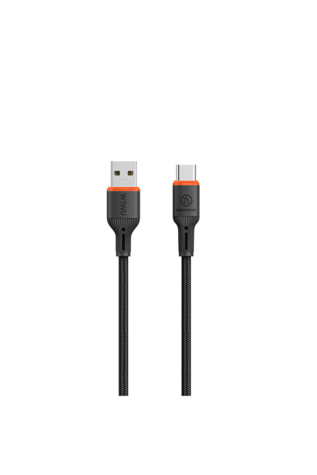 Wi-C096 Flame Guard USB-A to Type-C Cable - Black