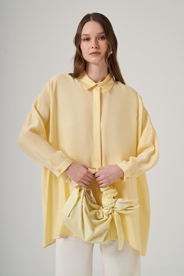 Oversized Basic Summer Shirt 3001 Vanillin Yellow