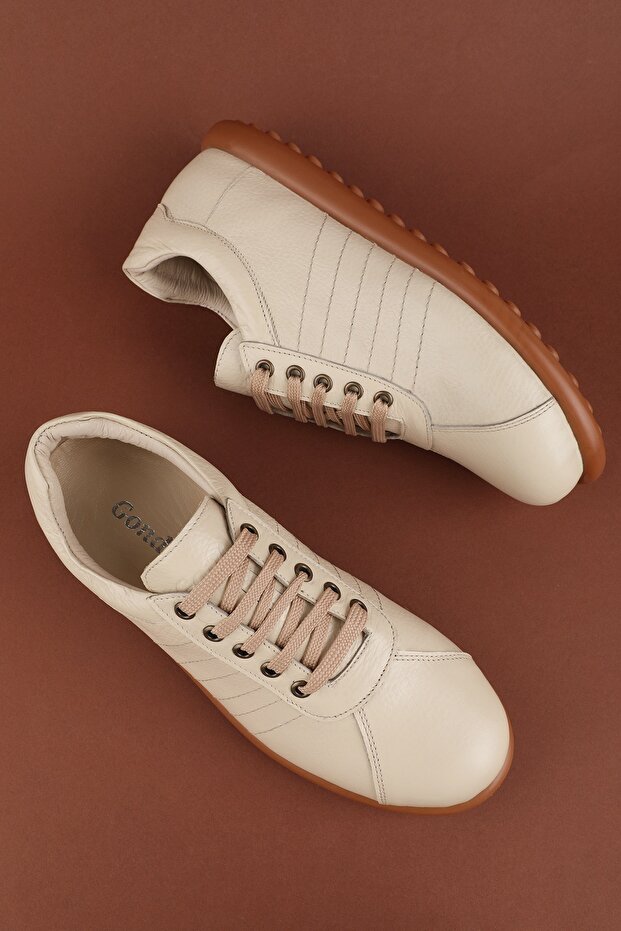 Genuine Leather Days Comfortable Casual Shoes Inside and Outside Pelotaz Beige