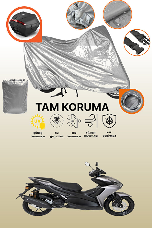 Gray Lock and Rear Bag Compatible Full Protection Rks Arome 125 Engine Tarpaulin