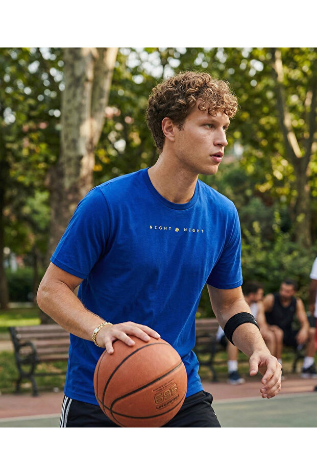 Curry night night tee men's basketball t-shirt navy