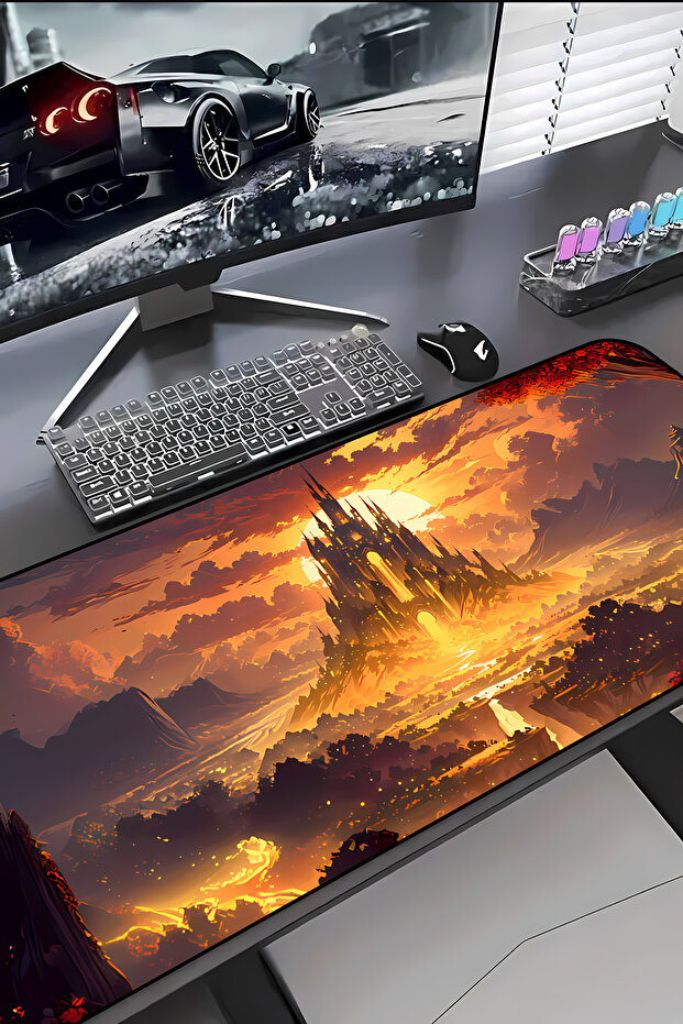 Fantasy Castle ProControl Mouse Pad 30x70 Gaming Mousepad حذاء بنعل مانع للانزلاق Great Player Ultra Smooth
