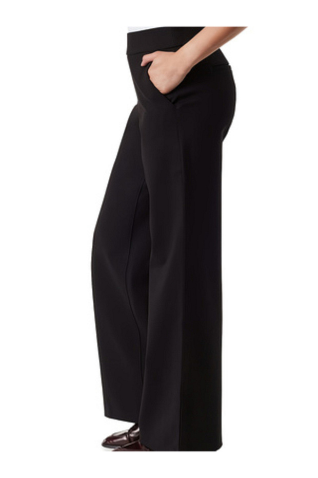 Black Solid High Rise Flared Pants - 6
