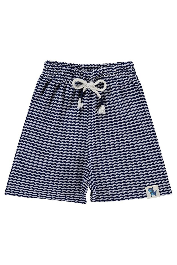 Horizontal Wavy Striped Shorts for 2-5 Years Old - Navy Blue