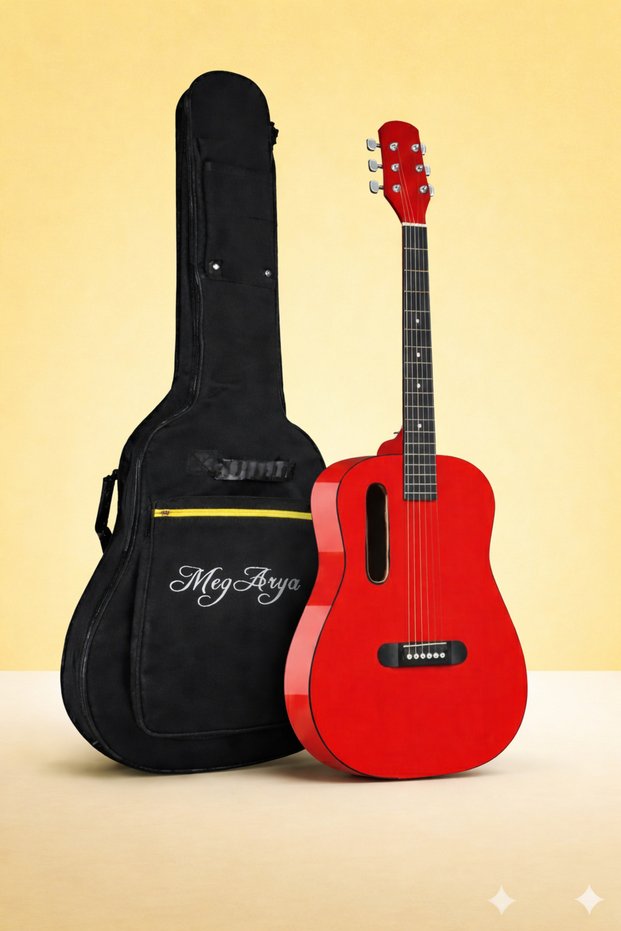 GS-X1 Signature Series Portable Guitar Acoustic Guitar In Red Finish With Bag