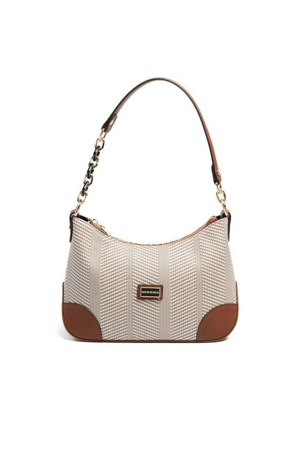 Beige - Tan Straw Women's Shoulder Bag Sp1277