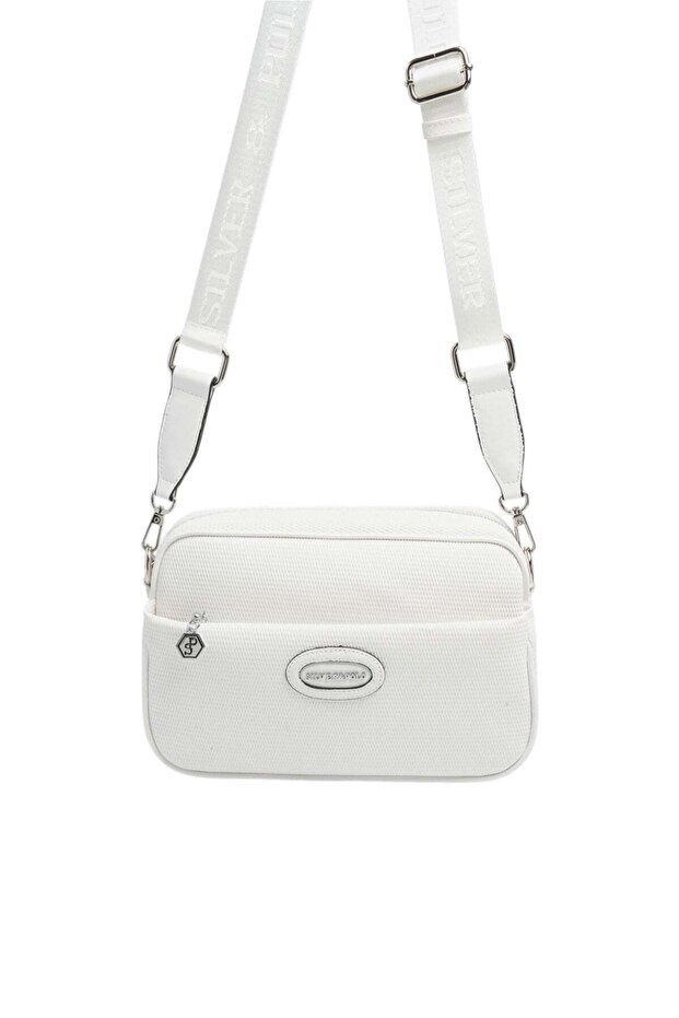 White - White Honeycomb Women's Crossbody Bag Sp1267