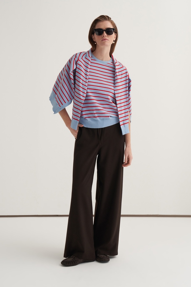 Kadın Yan Seam Detail Palazzo Pants Bitter Coffee