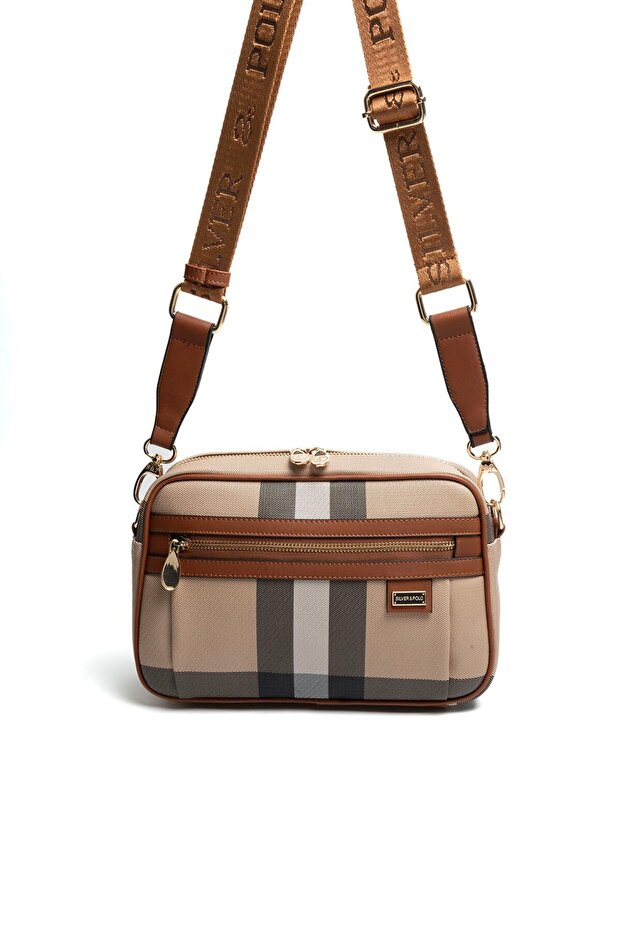 Beige - Tan Plaid Women's Crossbody Bag Sp1280