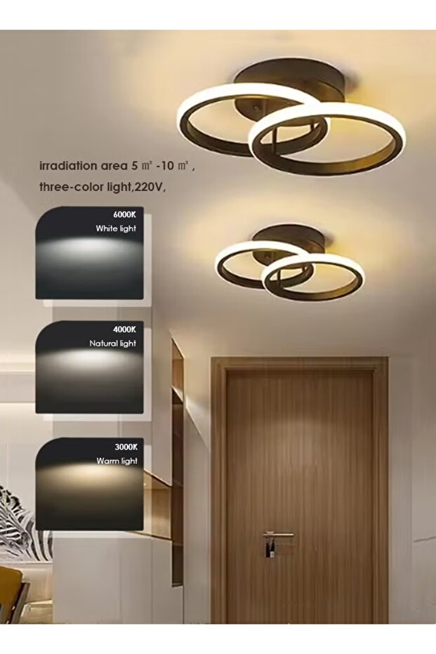ثريا سقفية بإضاءة LED، إضاءة نورديك، مصباح معلق قابل للتعديل، 3 ألوان، إضاءة عصرية