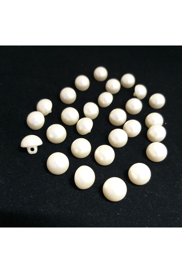 Imported Half Pearl Button 12 mm - Cream Pearl Button (20 Pieces)