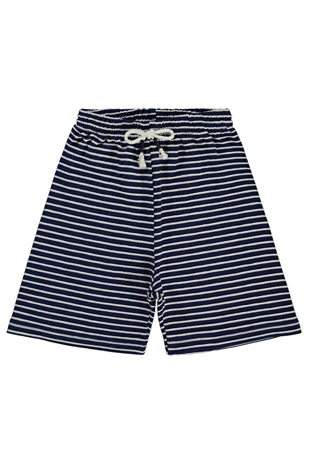 Kabartma Striped 6-9 Years Old Shorts - Navy Blue 8-9 Years Old