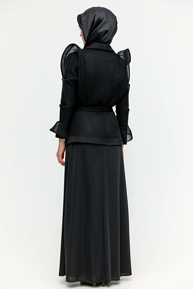 File Ceketli Abiye Elbise - 7