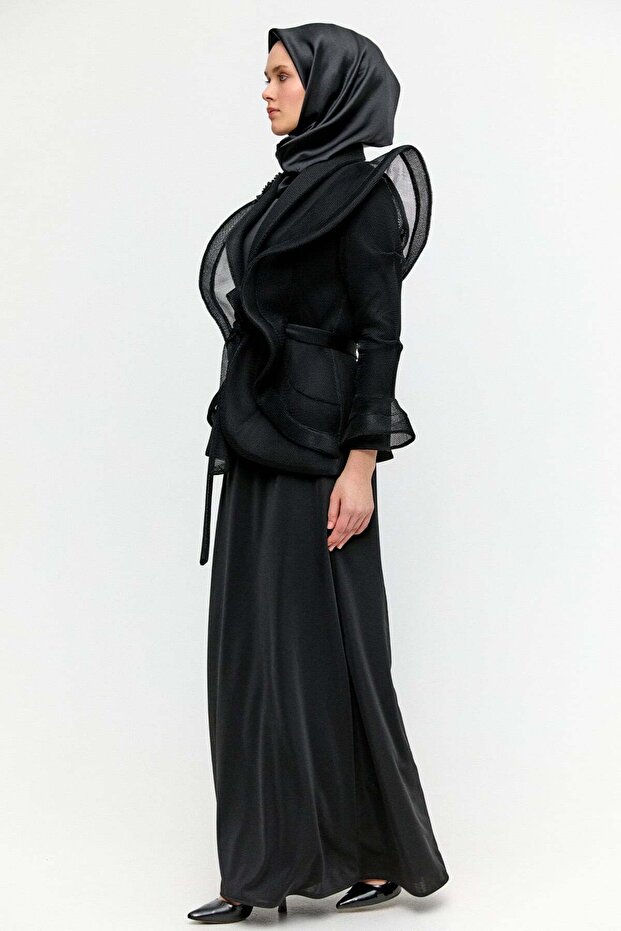 File Ceketli Abiye Elbise - 3