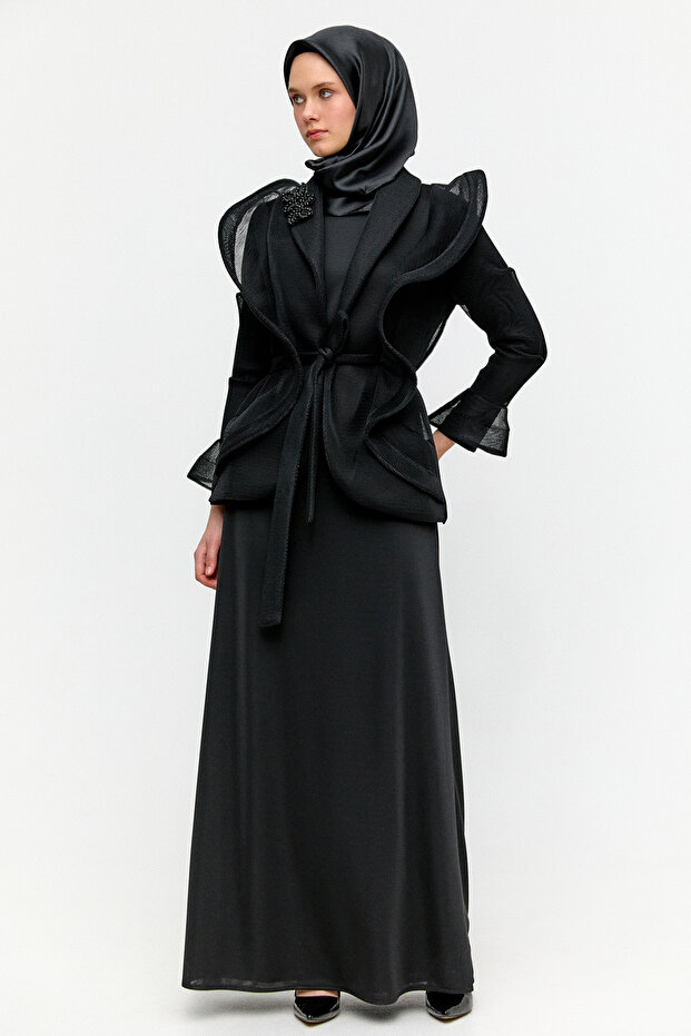 File Ceketli Abiye Elbise - 2