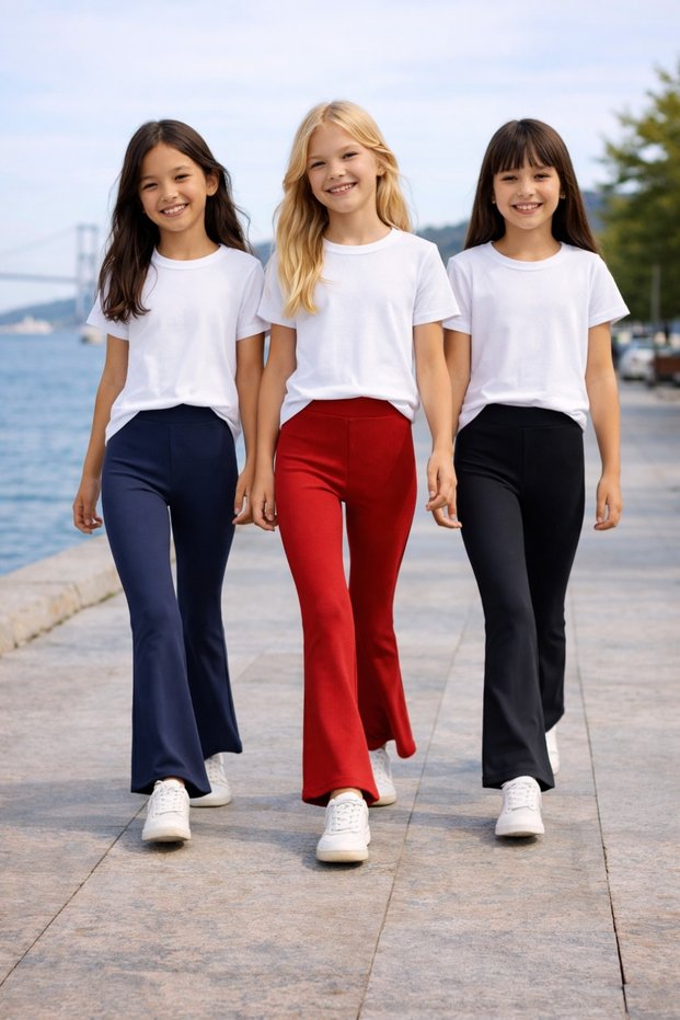 Children's Spanish Leggings (Flare Leggings) – Full Lycra P Cotton U, Daily Comfortable Use Super Pack of 3