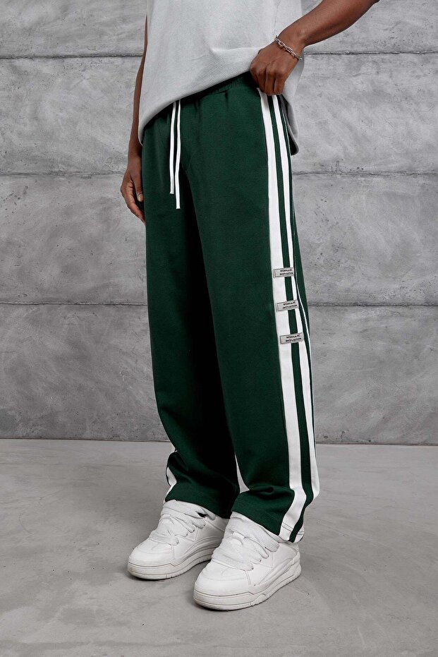 Men's Sweatpants Eti̇ket Alti Green Oversize Baggy